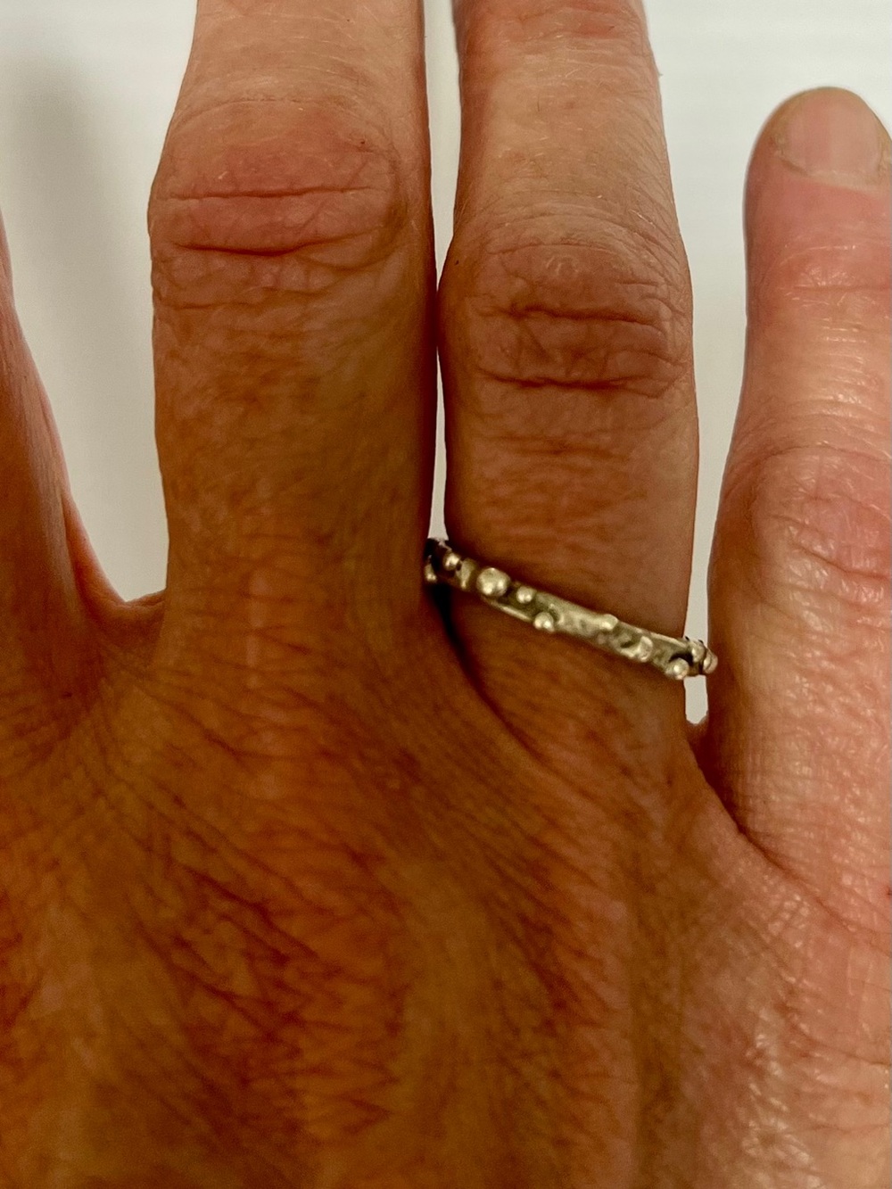 Sterling Silver Band Ring textured with Dots